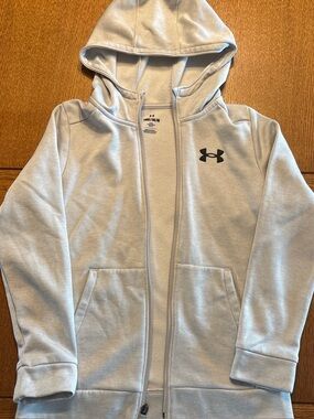 Under Armour Kids Light Gray Full-Zip Hooded Jacket